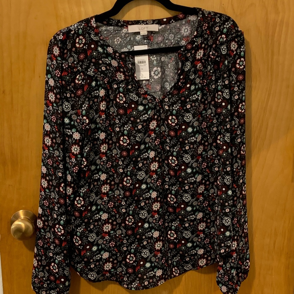 NWT Loft mixed media blouse